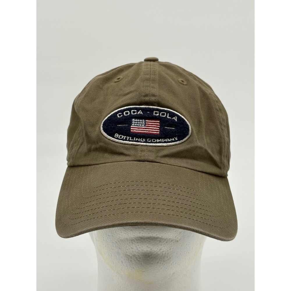Vintage Coca-Cola Bottling Company Khaki Strapback Cap Las Vegas Embroidered V8